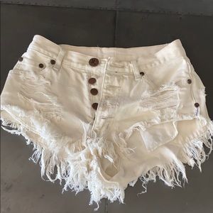 One Teaspoon short shorts in white